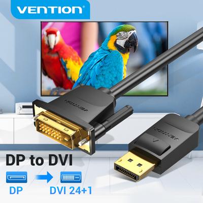 Vention Кабель DisplayPort-DVI Кабель DP-DVI-D 24+1 1080P DP-папа-DVI-папа-кабель для монитора проектора Кабель DP-DVI