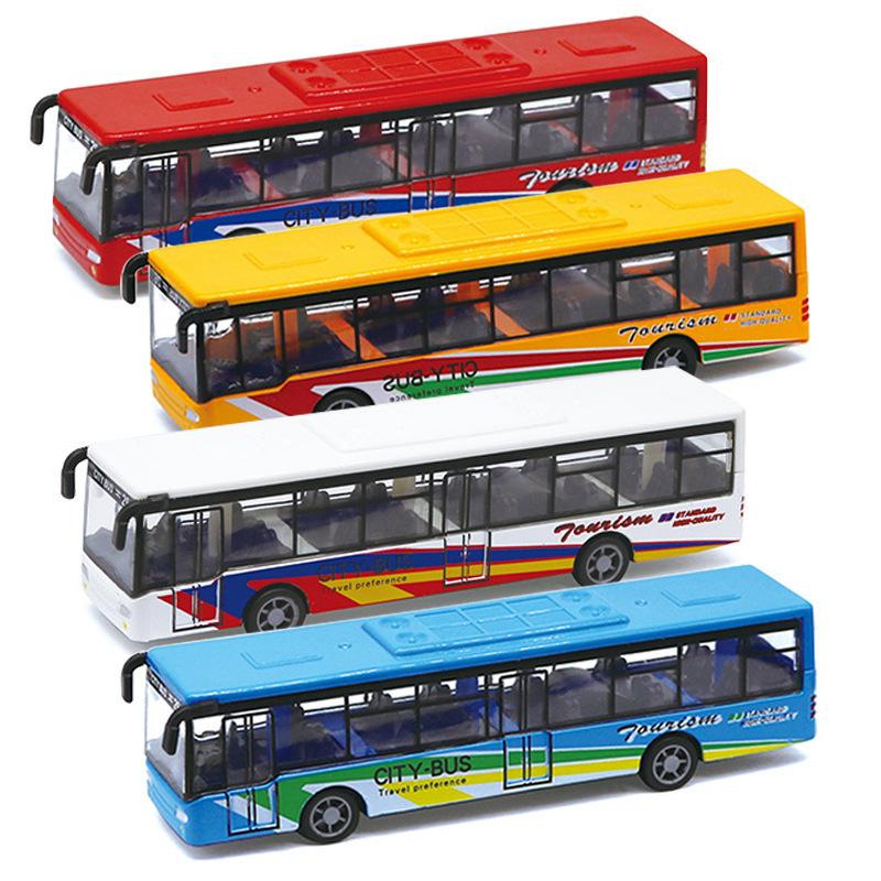 Alloy Car 15Cm Bus Model Diecast Double-Decker Pull Back Vehicle Children's Toy Car Bus Toy Car for Boys Girls Birthday Gifts