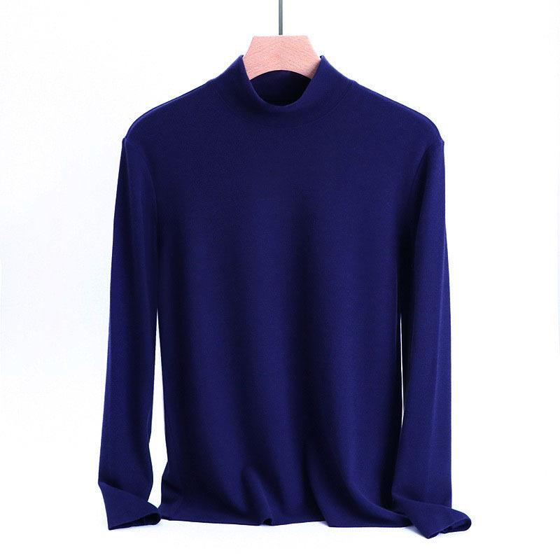 Мужская теплая бесшовная рубашка из немецкого бархата с высоким воротником - облегающий крой, зимний сохраняющий тепло топ