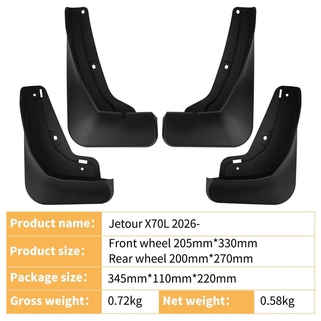Chery Jetour X70L 2026 Tire Mudguards & Accessories