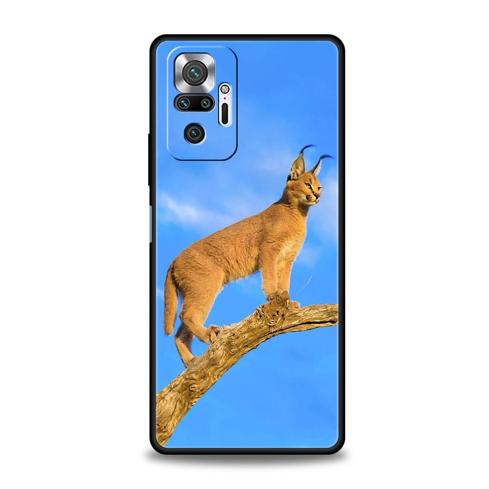 Чехол для телефона для Xiaomi Redmi Note 14 13 12 Pro Plus 5G 9S 9 10 11 4G 14C 13C 12C 10C 9C 9A Мягкий чехол Африканская Рысь Каракал Кошка
