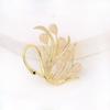 Luxury Cat Eye Stone Swan Brooch Personality Exquisite Animal Pins High-Grade Coat Corsage Accessories
