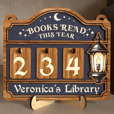 Деревянный Материал Книги Табличка на Прилавок Подвесной Декор Декор для Стола Деревянный Трекер Чтения Книги Прочитано Счетчик Для Любителей Книг
