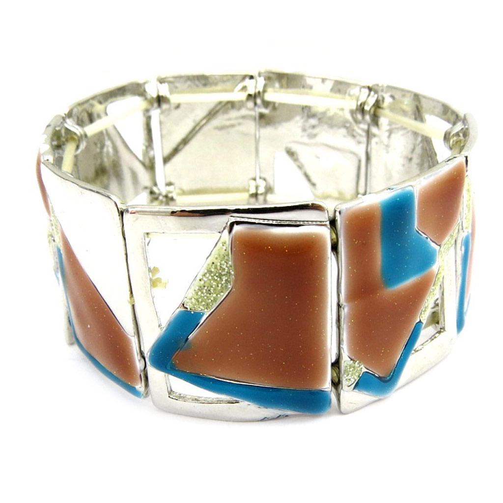 Les Trésors De Lily [G6157] — Дизайнерский браслет Anamaya бирюзово-коричневого цвета.