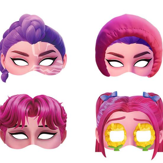 12 шт. Бумажная маска на пол-лица для косплея с регулируемым ремешком для вечеринки на Хэллоуин, карнавалов, баров, аксессуар