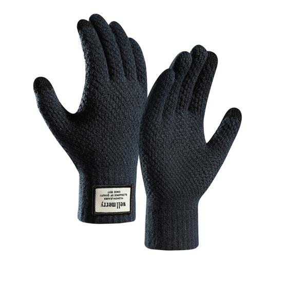 1 пара перчаток трикотажные эластичные перчатки с длинными пальцами, утолщенные однотонные перчатки для сенсорного экрана с отличным трением, морозостойкие велосипедные перчатки для кемпинга