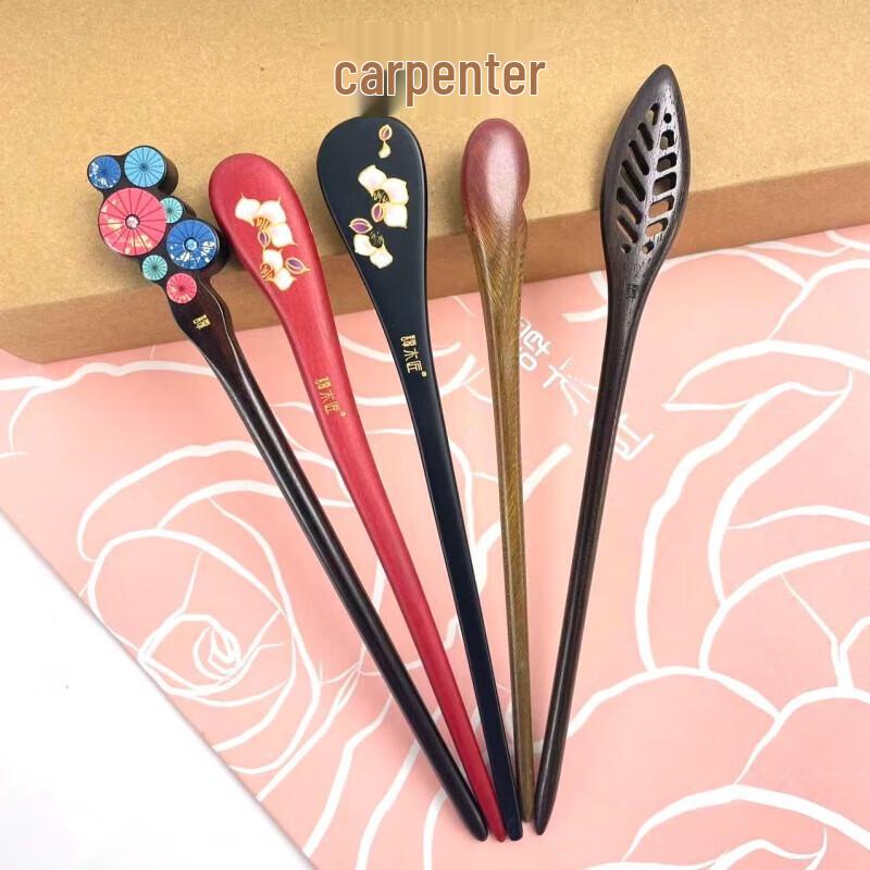 Тань Муцзян Заколка для волос с лаковой росписью «Дождевой лотос»