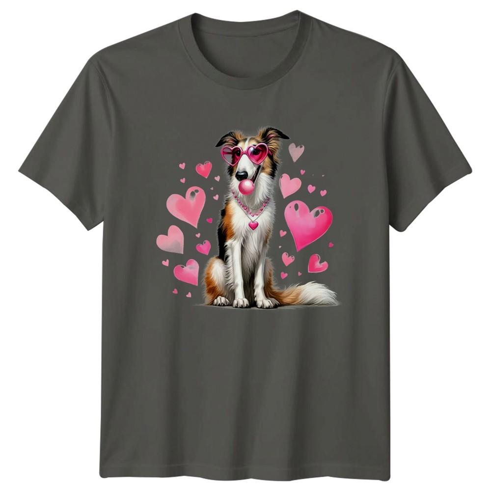 Dog Heart Sunglasses Dogs Animals Unisexs Tee Unisexs Graphic Valentines Day