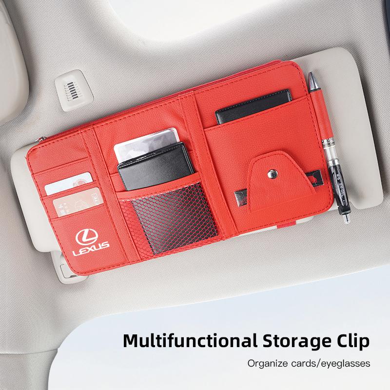 CKU5 Car Sun Visor Wallet Card Bag Sunglasses Holder For Lexus RX330 IS250 Ct200h ES300h RX350 IS300h NX300h Car Interior Accessories