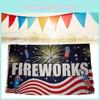Pattern Letter Fireworks Flag Banner Fade Resistant Outdoor Gift Decoration