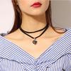 Корейская версия черная короткая цепочка на шею до ключиц с треугольным хрустальным кулоном ювелирное изделие ожерелье женское для студента Мори воротник