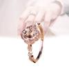 Stunning Pink Zirconia Micro Pave Princess Engagement Ring 18k Rose Gold Plated