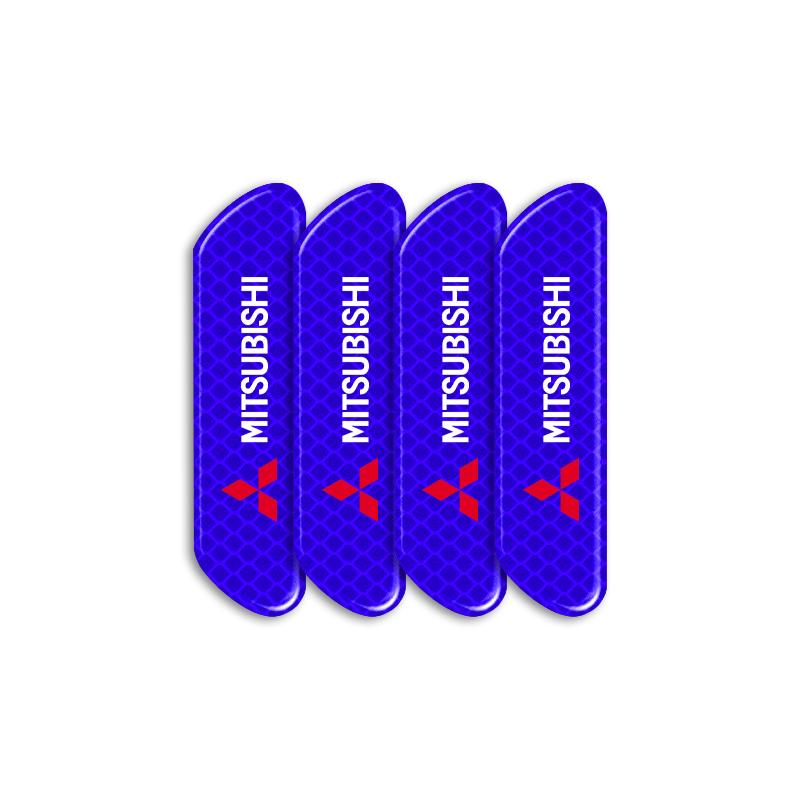 gjdn6 4pcs Car Door Reflective Strips Security Warning Sticker Emblem  For Mitsubishi Lancer ASX Outlander Pajero Carisma L200 Galant