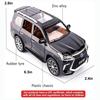 1/32 Scale Lexus LX570 Off-Road Alloy Diecast Car Model, Pull Back Metal Vehicle Toy with Sound and Light 6 Open Doors for Kids Adults Gift Collection