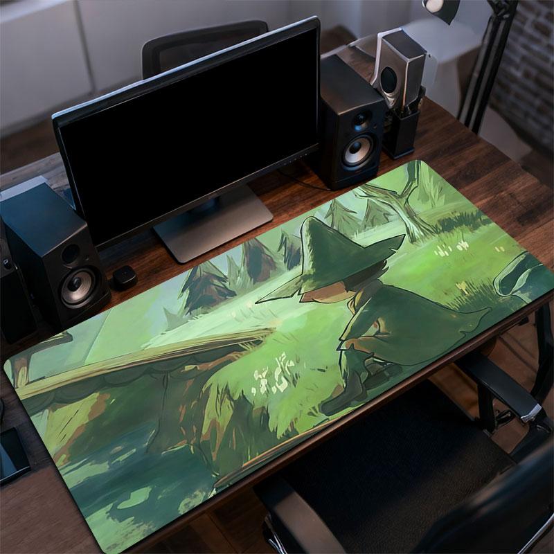 Snufkin Mouse Pad, Large Gaming Desk Mat, Non-slip XXL Mousepad for Laptop & Tablet, Mini PC Playmat with Stitched Edges
