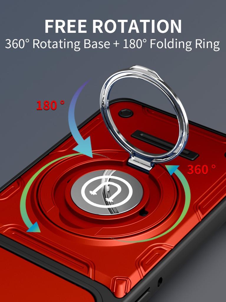 Чехол-слайдер с защитой линз для Motorola Edge 70 Fusion Поворотный магнитный держатель-кольцо Ударопрочный жесткий чехол