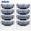 Gillette Mach3 мужское лезвие для бритья для лица, безопасное Mach 3, бритва для лица, 8 шт., ручные лезвия для бороды