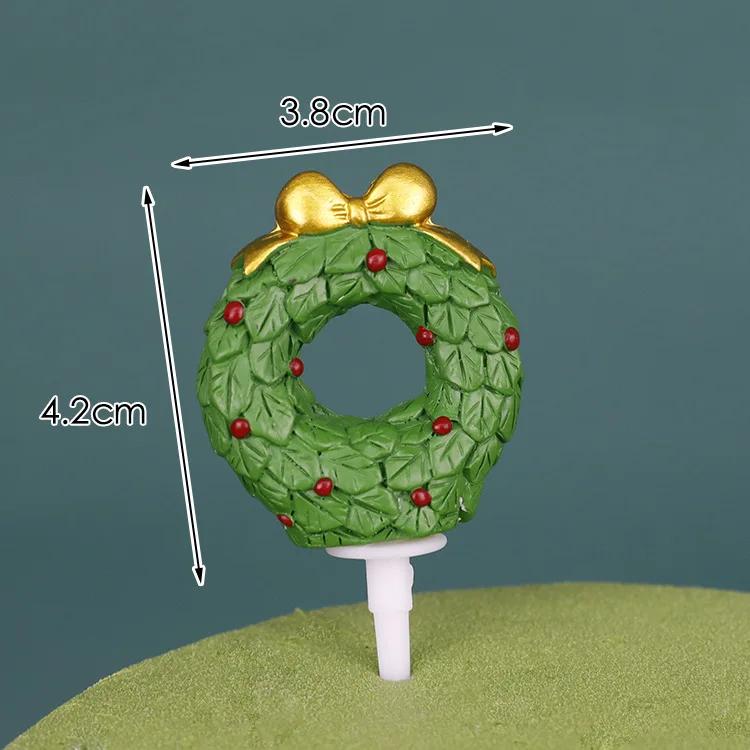 Christmas Cake Toppers Resin Santa Claus Cake Decor Xmas Small House Cupcake Dec Merry Christmas Decor For Home Happy New Year