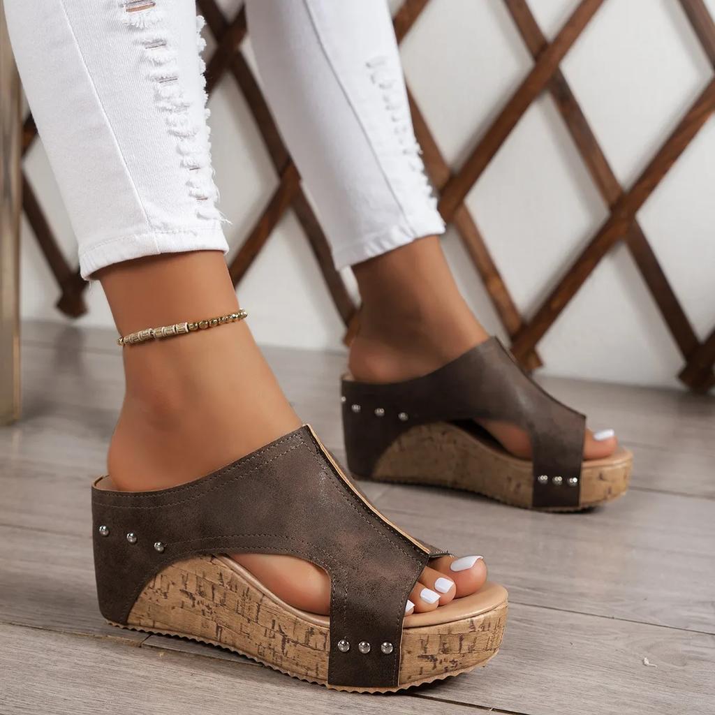 Sandals Shoes Women Summer Soft Women Shoe Slides Women's Sandals Wedge Shoes Woman Platform Heels Slippers Women Footwear