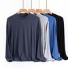 Мужские оверсайд 4XL, весенне-осенние модальные футболки с длинными рукавами, топы, блузка, одежда для сна, пижамы для мужчин, майки