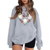 Women's Fashion Round Neck Long Sleeve Hoodie Halloween Small Print Hoodie