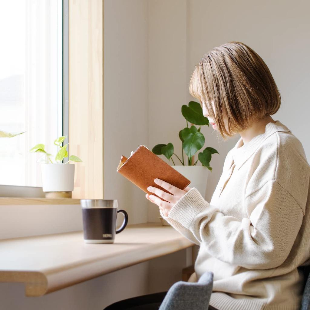 [ asoboze ] TOLVE Book Cover, Paperback, Genuine Leather, Made in Japan, Neo Black, TO-C001