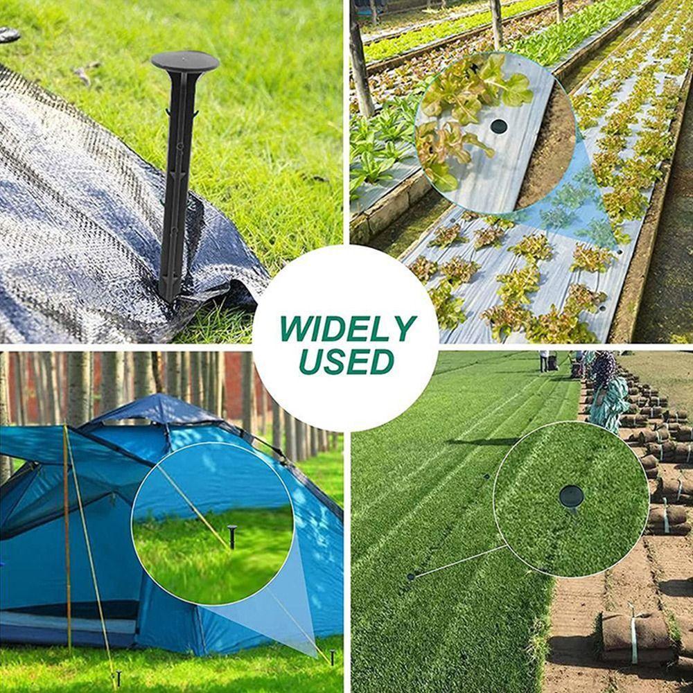 100pcs Fixing Nails Ground Nails Barb Design Plastic Pegs Anti-rust Grass-proof Cloth Nails Orchard