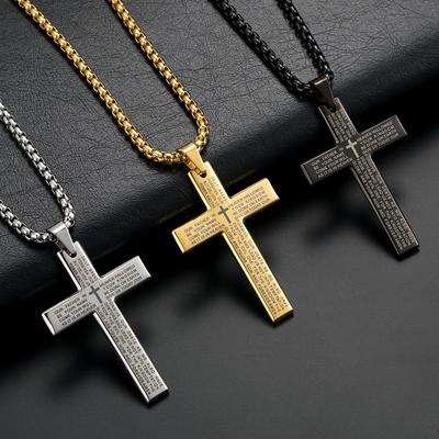 YQ Ожерелье с крестом из нержавеющей стали для мужчин, католические религиозные ювелирные аксессуары