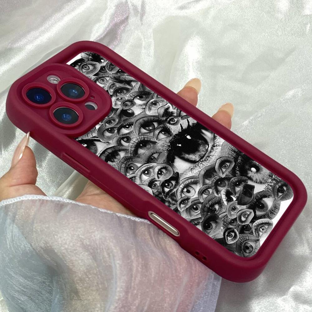 JT329 Коллаж из глаз журналов Арт для iPhone 17 16 15 14 Pro Max Samsung S26 S25 Ultra A17 A16 A07 A56 A13 A14 A15 A06 Xiaomi 15T Redmi 15c Мягкий чехол