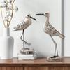 2Pcs Wooden Seagull Figurine Bird Sculpture Housewarming Gift Desktop Ornament Sea Statue for