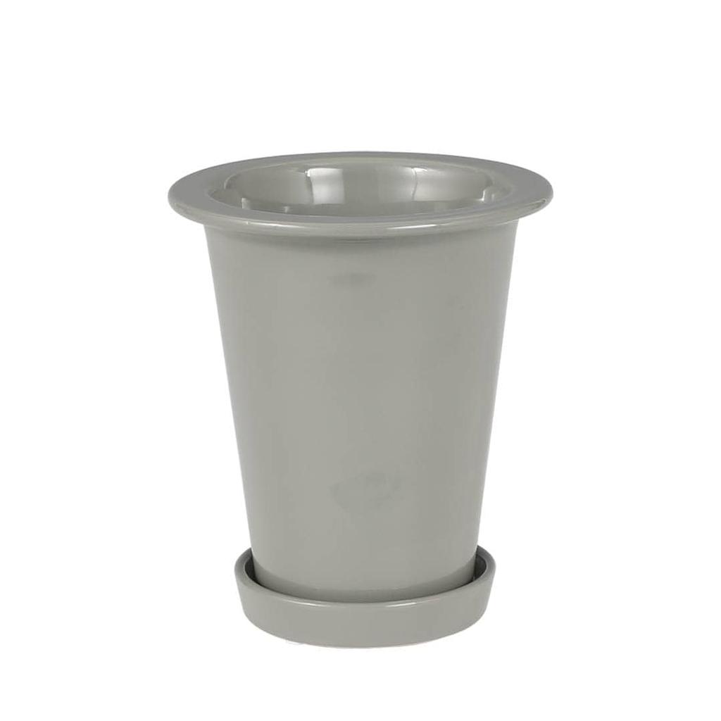 Dulton Botany Long Pot S Gray A Tall Flower Pot Decorated with an Embossed Logo and Earth Colors BOTANY Size Height Diameter 4.5 16.4cm 14.6cm
