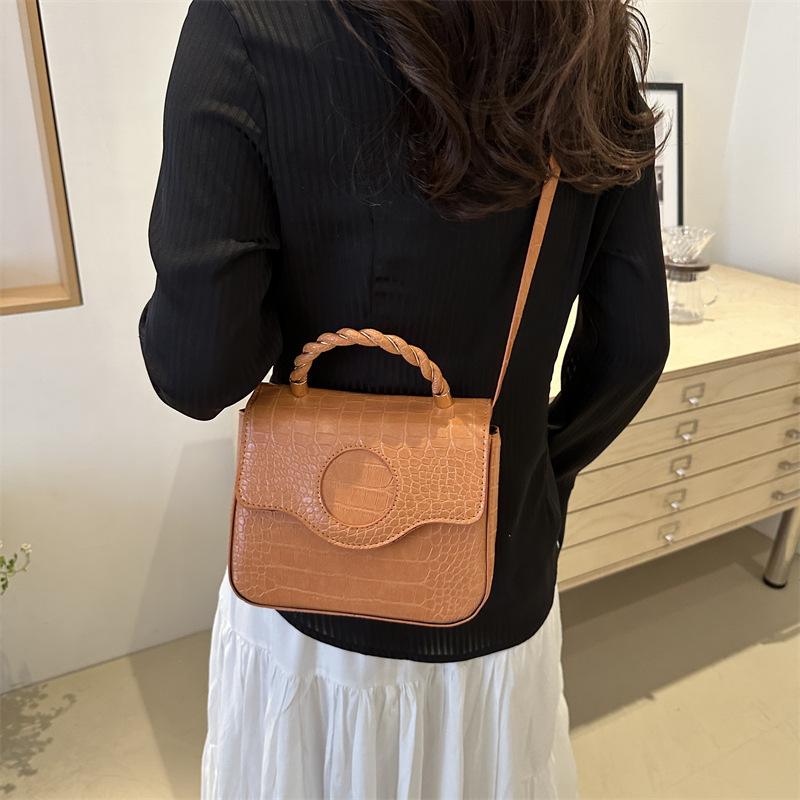 Fashionable Solid Color Bag for Women's New Winter Diamond Candy Color Hand-held One-shoulder Crossbody Bag Simple Small Square Bag