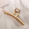 Korean Version Metal Large Hair Clip with Pearl Versatile Curly Hair Shark Clip Fashion Bath Hair Catch Hair Jewelry