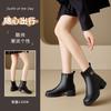 Brown Summer Leather Martin Boots Short Leather Boots Women's Versatile Fashion High Heel Boots Vintage Platform Chelsea Boots