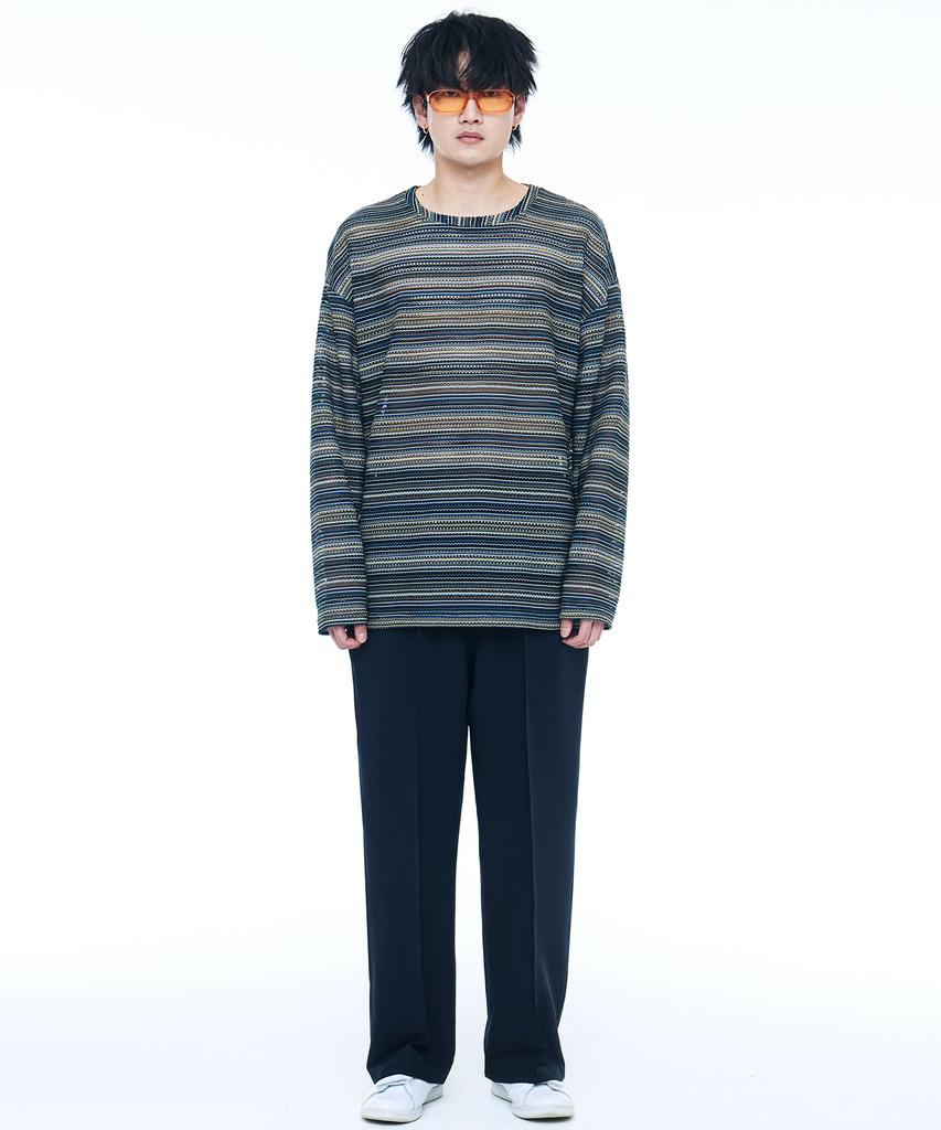 C WEAR BY THE GENIUS Прозрачный вязаный пуловер для творчества Синий