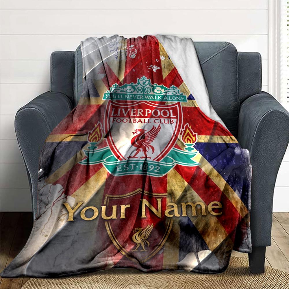 Liverpool Personalized Text Blanket Gift Customizable Blanket Ultra-Soft Perfect for Picnics Chair Office Chair Sofa for All Occasions
