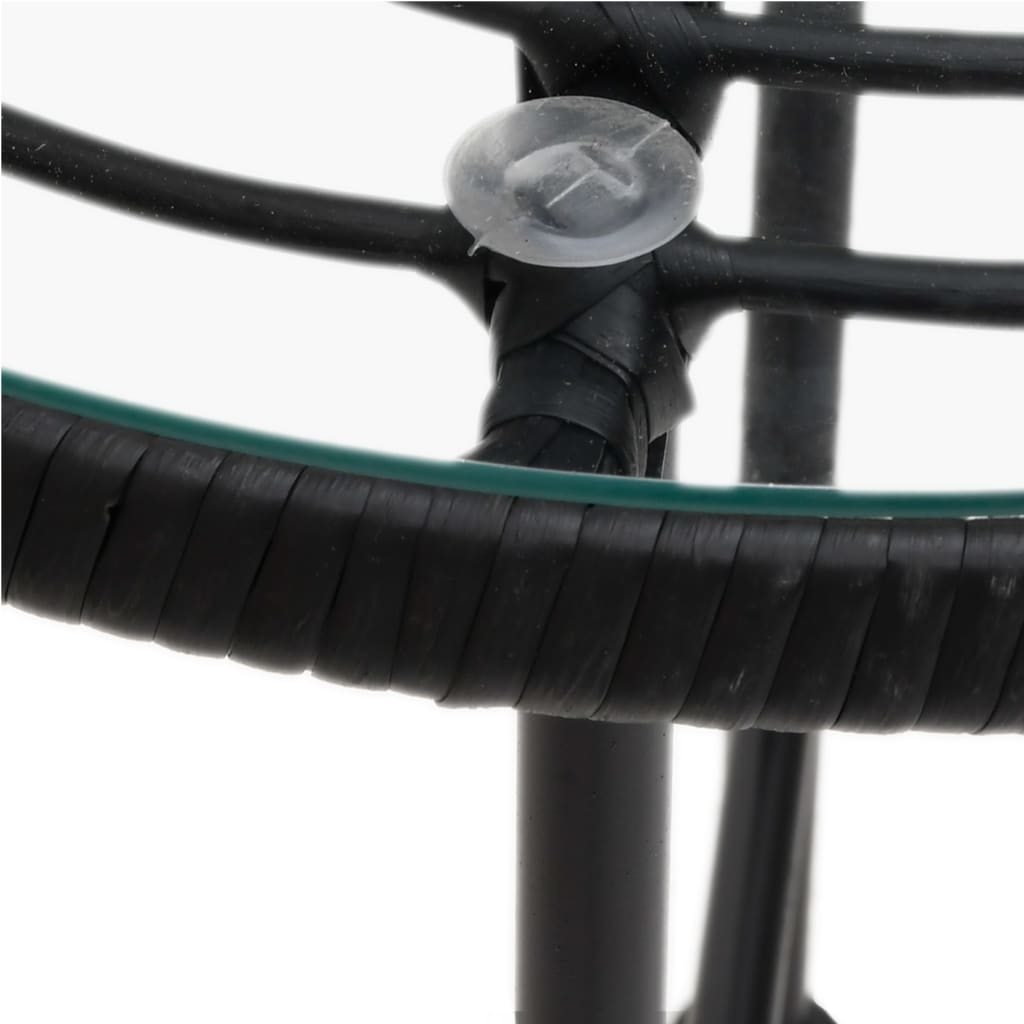 5 Piece Outdoor Dining Set Black Poly Rattan