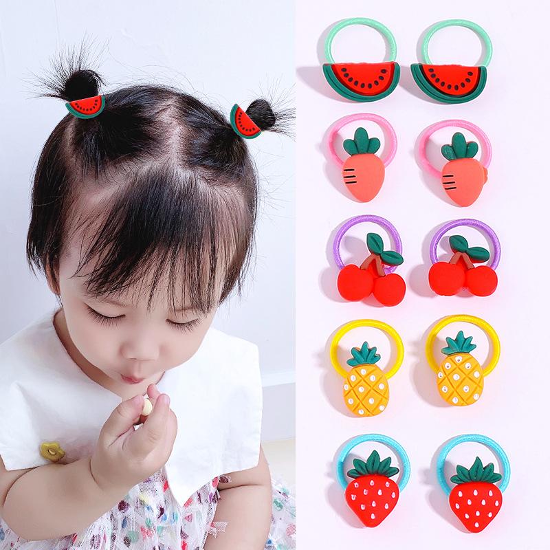 10PCS/Set 2CM Mini Cartoon Baby Girls Hair Ties Children HairBands Ponytail Elastic Rubber Band Newborn Hair Accessories