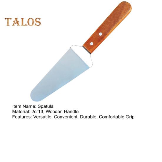 Лопатка для торта с деревянной ручкой, треугольная лопатка из нержавеющей стали, прочная, удобная ручка, лопатка для сыра, пиццы для дома