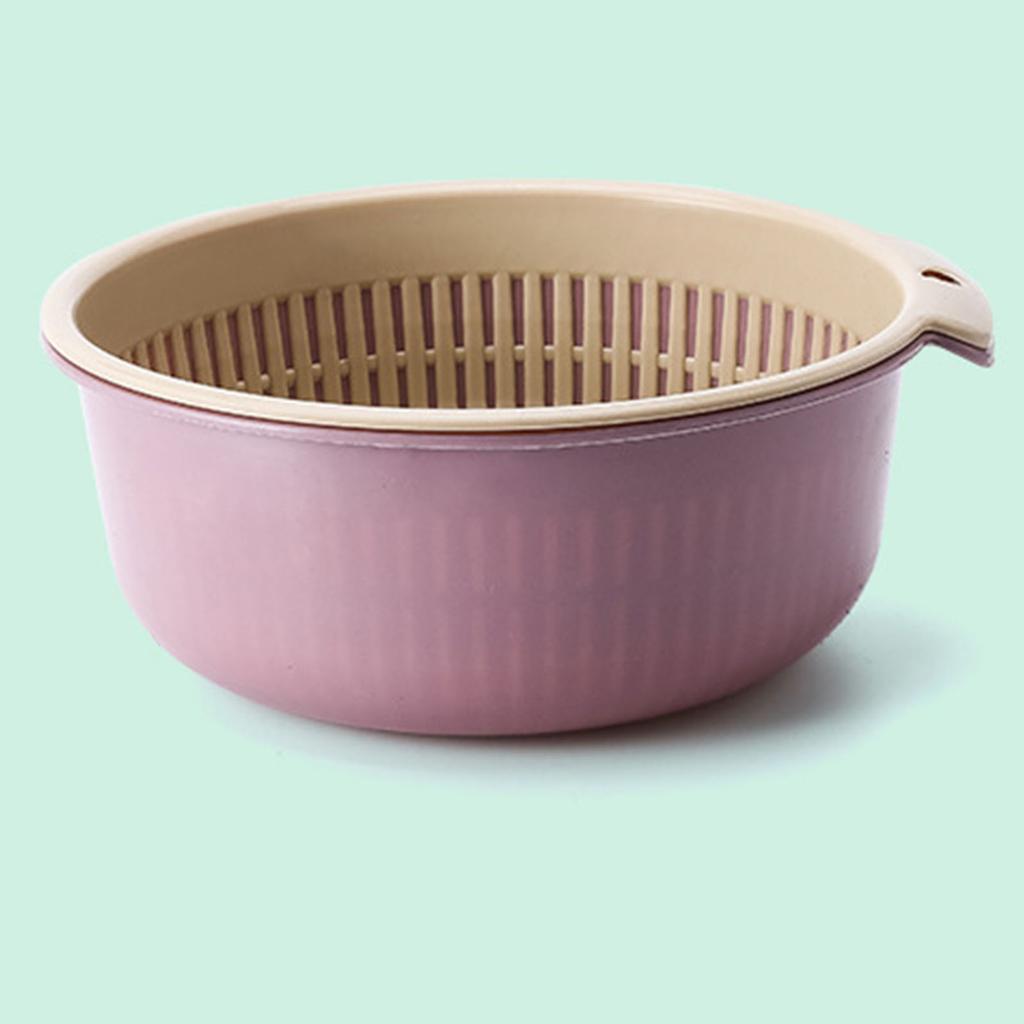 Корзина для мытья овощей Утолщенная Двухслойная Круглая Многофункциональная Пластиковая Подвесная Слив