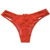 Трусики WHITE FANG с сексуальным Т-образным вырезом TT220 женские прозрачные с лентой, нижнее белье, (красный)