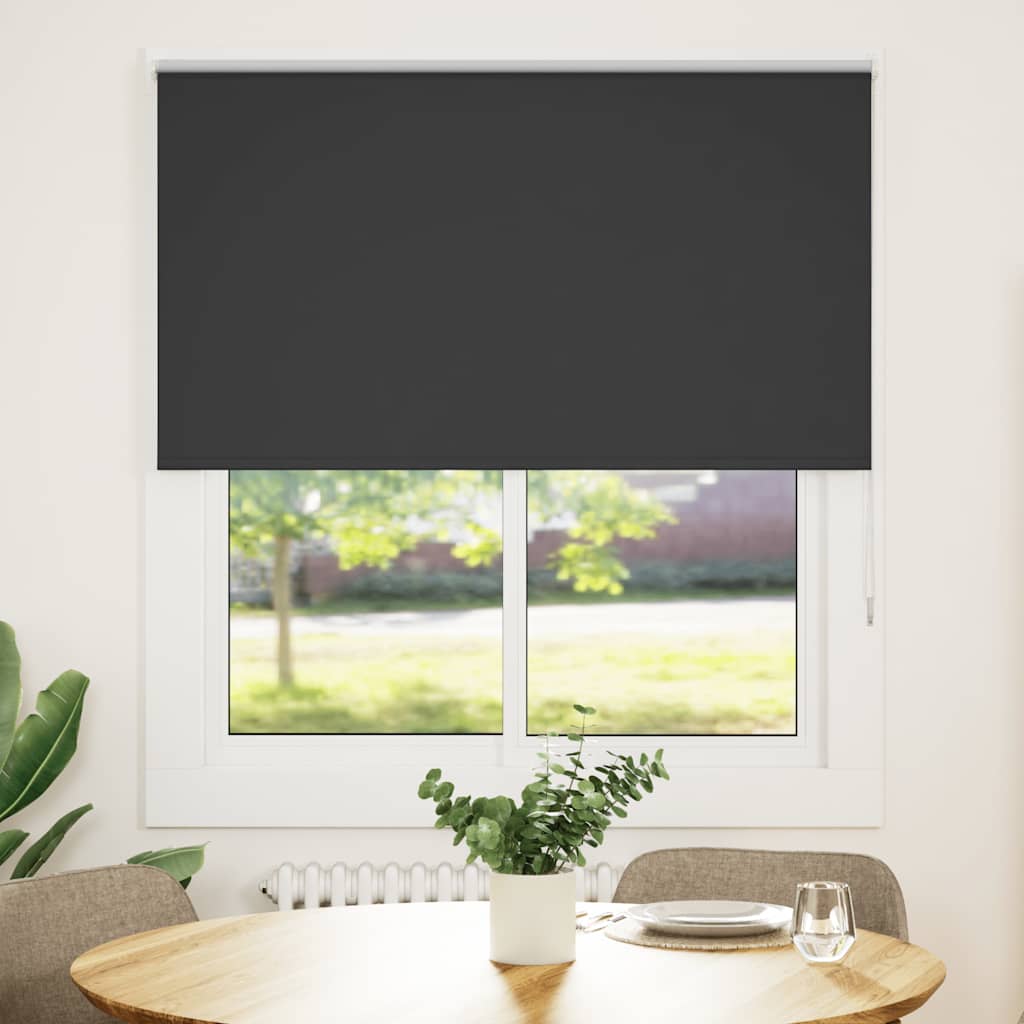 Black Blackout Roller Blind 125 x 150 cm Fabric Width 121.6 cm
