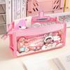 Cute Cartoon 6-layer Transparent Pencil Case Multi-functional Storage Stationery Box School Supplies Kawaii Stationery Bag 1pc