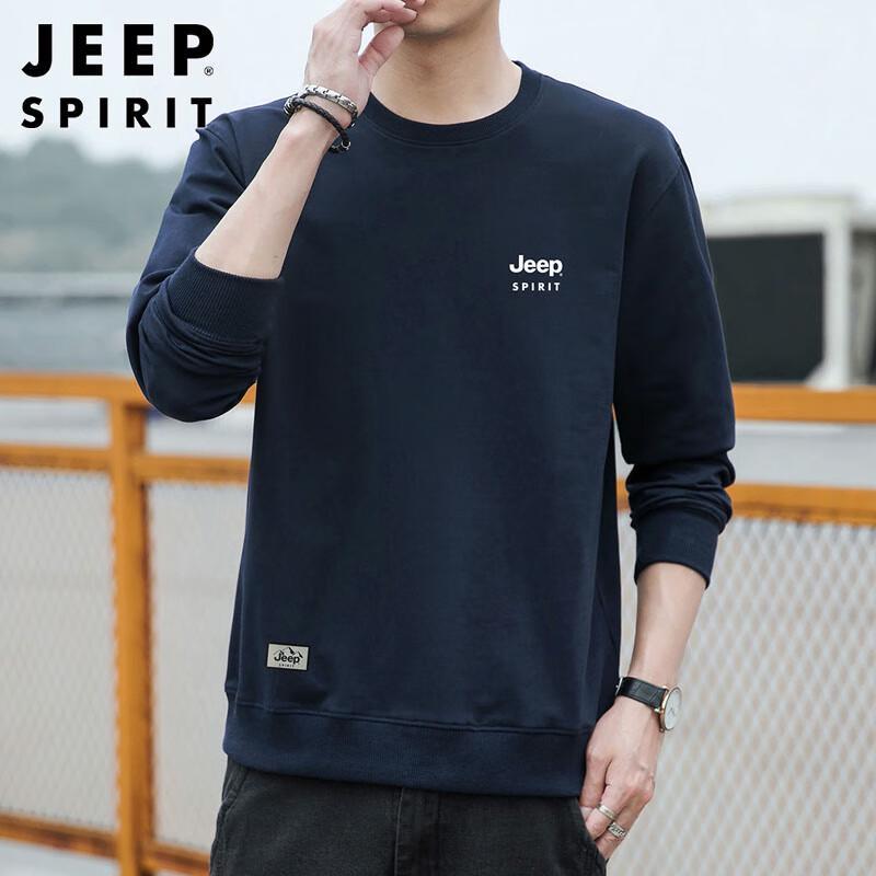 JEEP SPIRIT Men's Autumn/Winter Loose Crew Neck Sweatshirt