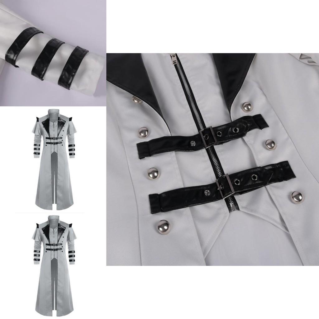 Ретро Длинное Шерстяное Пальто с Разрезом для Сценических Постановок и Модных Фотосессий