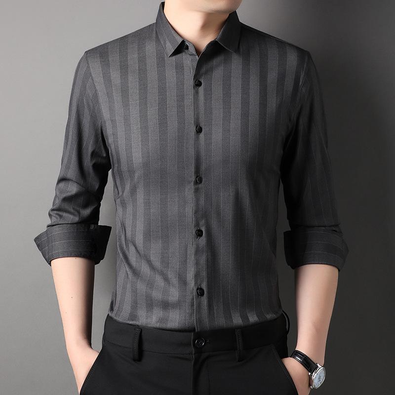 Модная рубашка с длинными рукавами, мужская новая осенняя повседневная рубашка, деловая, темпераментная, с лацканами, красивая рубашка