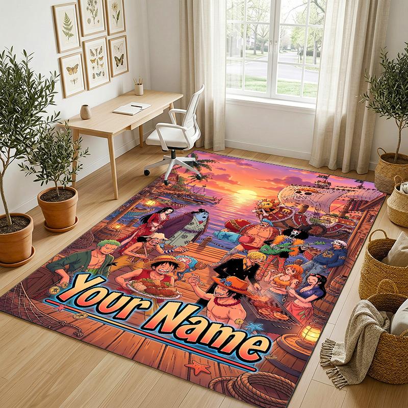 Personalized Crystal Velvet Carpet,One Piece Custom Printed Name, Plush Area Rug For Home Indoor Decor