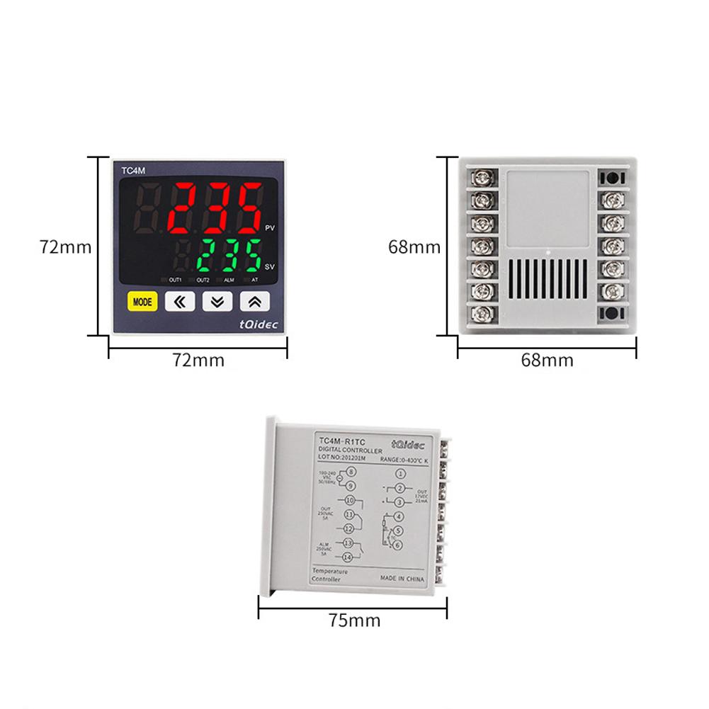 Регулируемый интеллектуальный точный контроллер температуры 0 ~ 400 градусов Цельсия, твердотельное реле с цифровым дисплеем