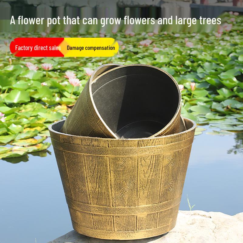 Extra-Large Round Plastic Planter for Trees, Lotus, and Water Plants