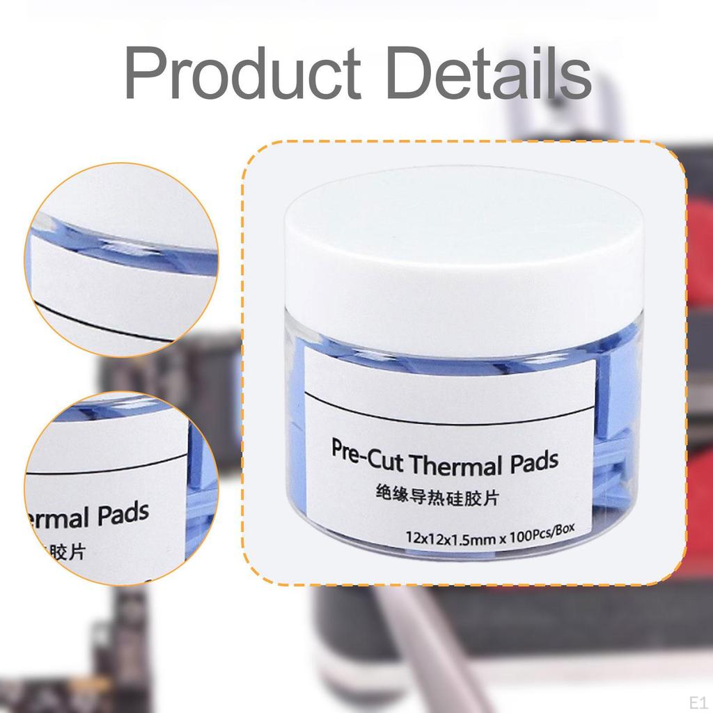 100 Pieces Thermal Pad Blue High Conductivity Efficient Heat Dissipation Performance